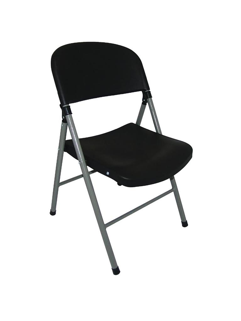 Chaise pliante - 2 pièces - Noir - H 81 x 49 x 50 CM - Acier/Polypropylène - Bolero - CE693