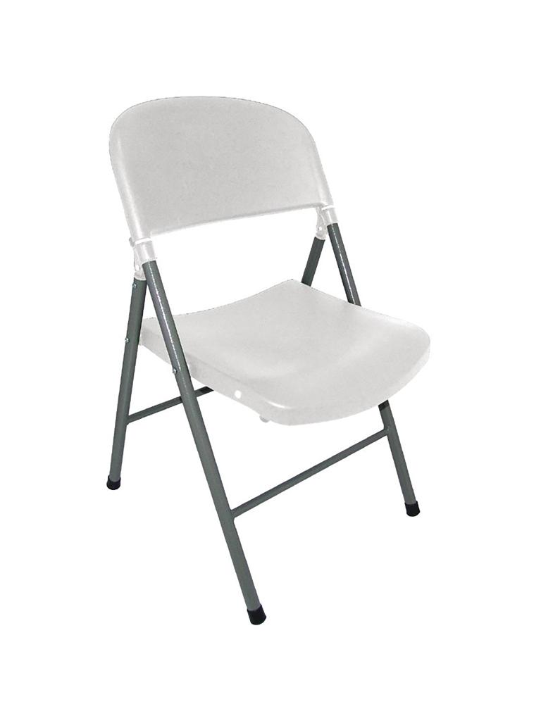 Chaise pliante - 2 pièces - Blanc - H 81 x 49 x 50 CM - Acier/Polypropylène - Bolero - CE692