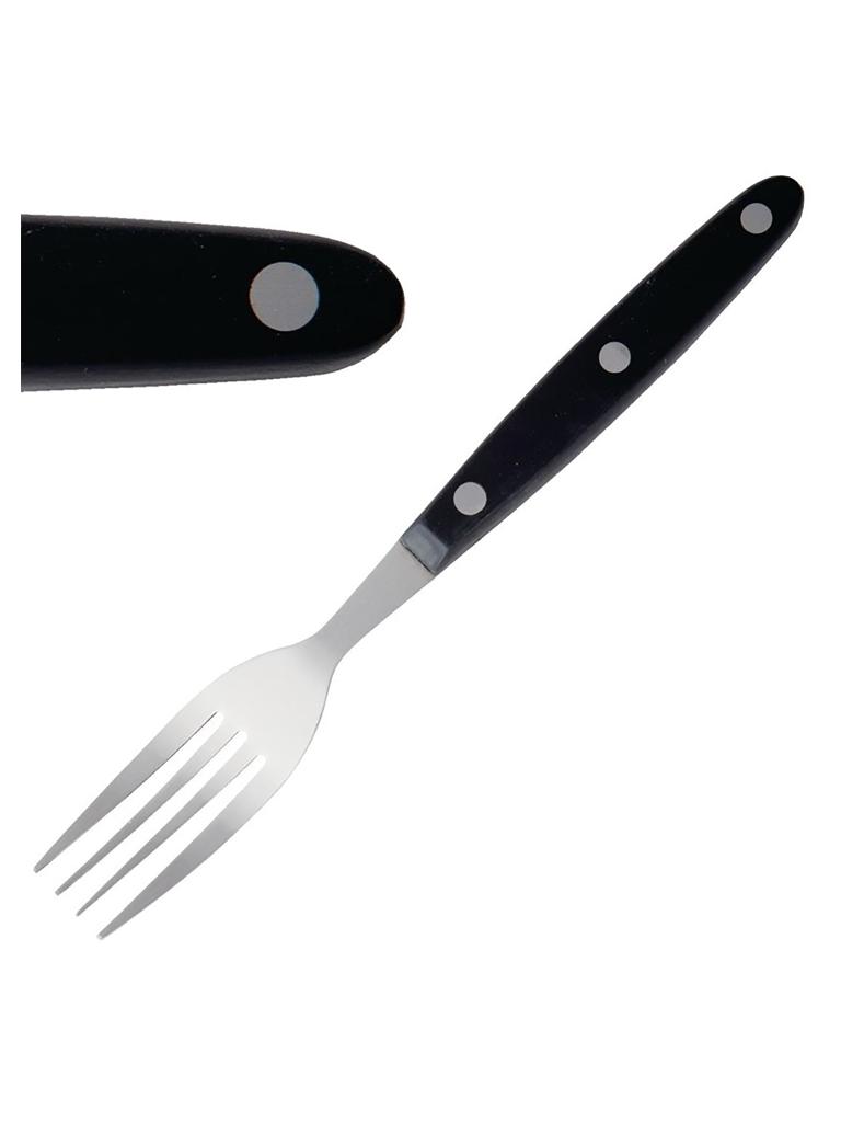 Fourchette à steak - 12 pièces - Noir - H 20 x 20 CM - Olympia - C135