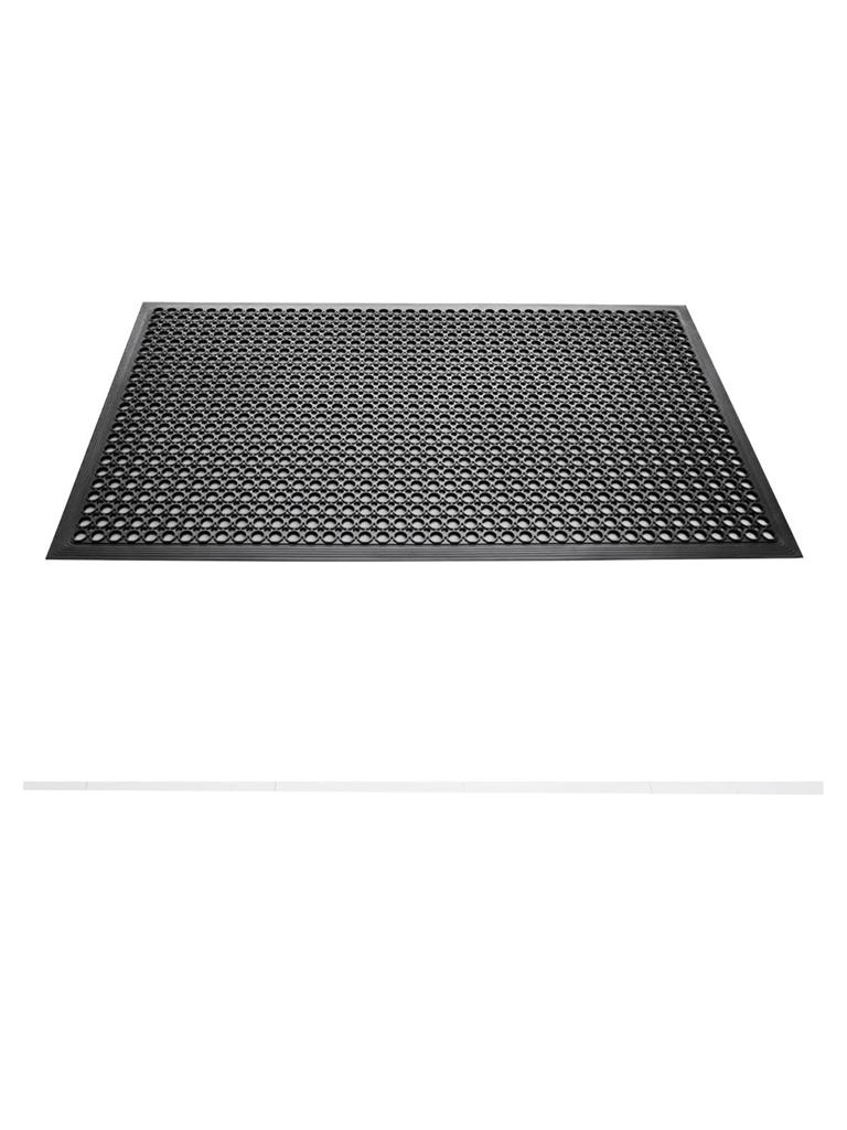 Tapis anti-fatigue - Noir - H 1 x 90 x 150 CM - Caoutchouc - Jantex - DP206