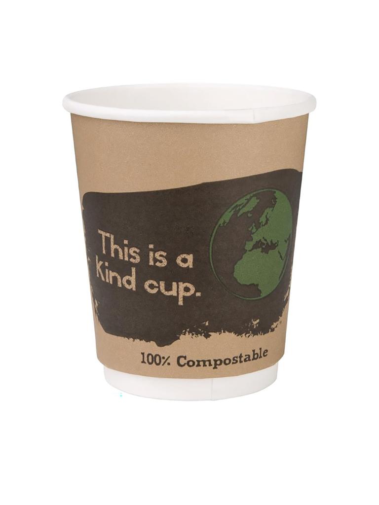Gobelets à café jetables - 0,23 Litre - 500 pièces - Ø 8 x H 9,1 CM - Pla/Papier - Fiesta Green - DY985