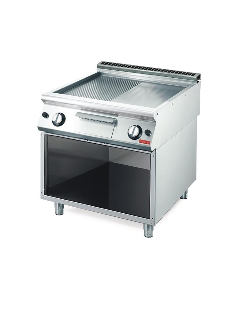 Plancha - Ligne 700 - Gaz - Lisse/Striée - H 85 x 80 x 70 CM - 11,4 kW - 400 V - Inox - Gastro M - GN098