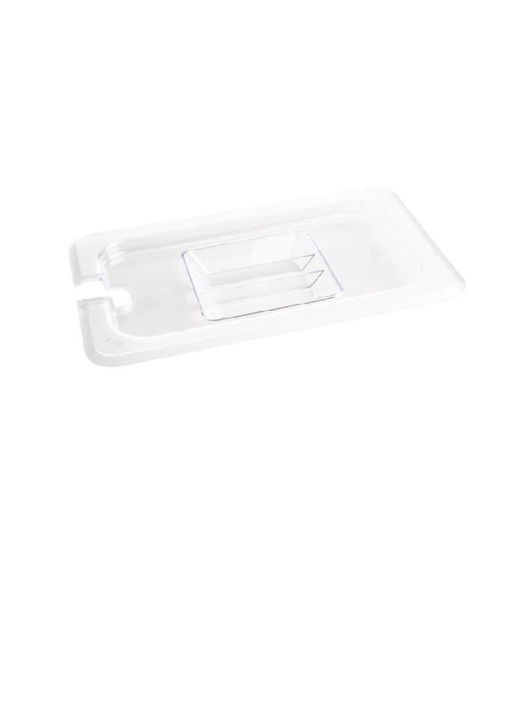 Couvercle bac gastronorme - Empreinte cuillère - GN 1/4 - Transparent - H 2,5 x 26,5 x 16,2 CM - Polycarbonate - Vogue - U253