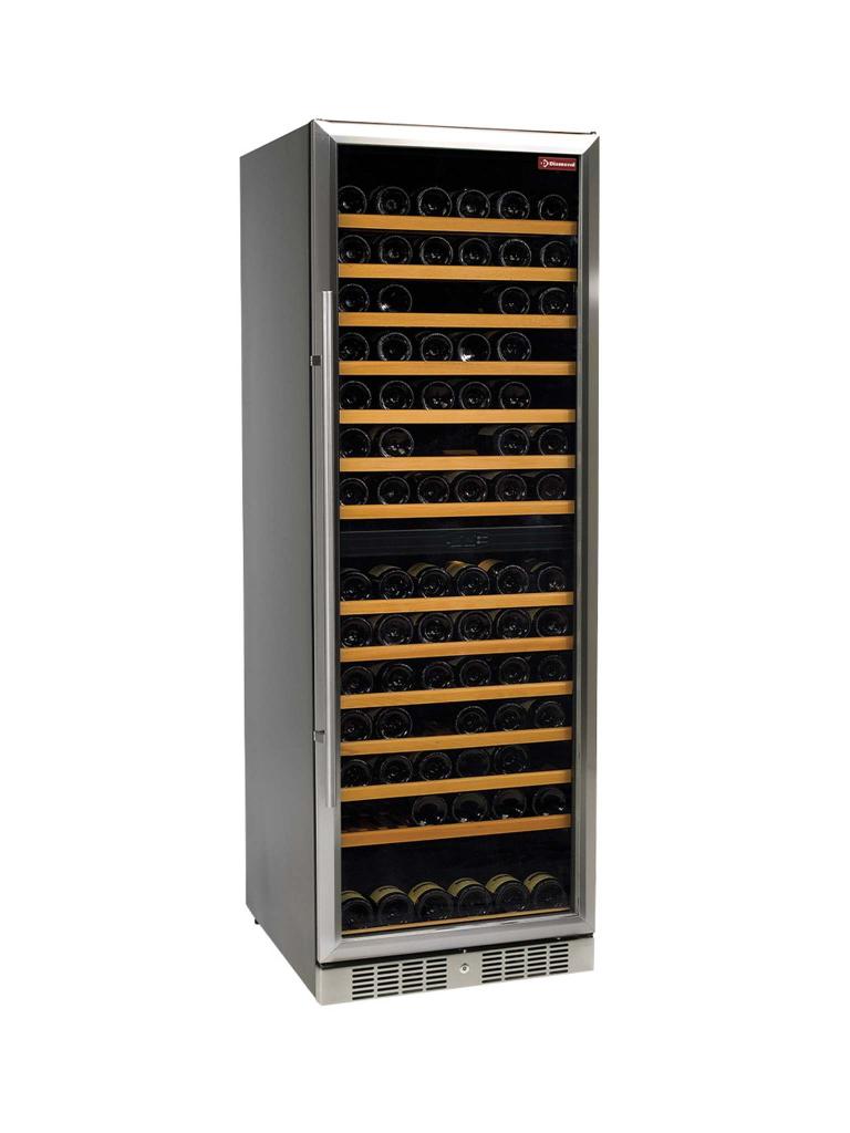 Cave à vin - 155 bouteilles - 375 litres - 1 porte - Noir - Diamant - WCB/38-X2