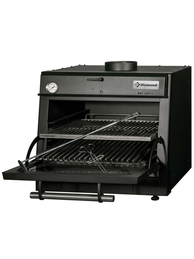 Four à charbon - 60KG/heure - 1/1 GN - Noir - Diamant - CBQ-060/BK