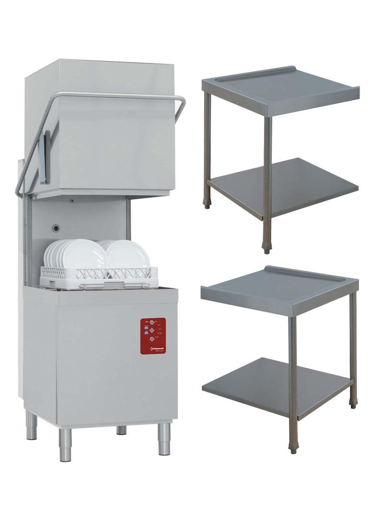 Modèle hotte lave-vaisselle - Panier 50 x 50 CM - 2 tables de vidange - Diamant - DCS9/6/A
