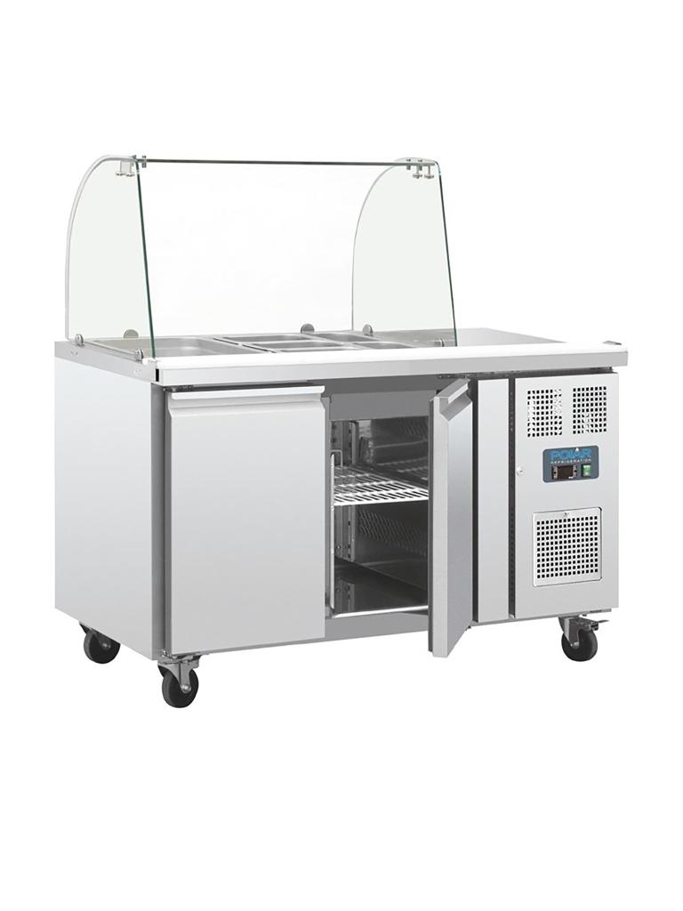 Saladette - 2 x GN 1/1 - 2 portes - H 136 x 136 x 70 CM - 230 V - Inox - Polaire - CT393