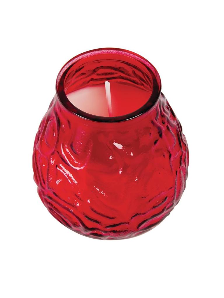 Bougies - 12 pièces - Rouge - Ø 10 x H 10,5 CM - Verre/Cire - Bolsius - Y197