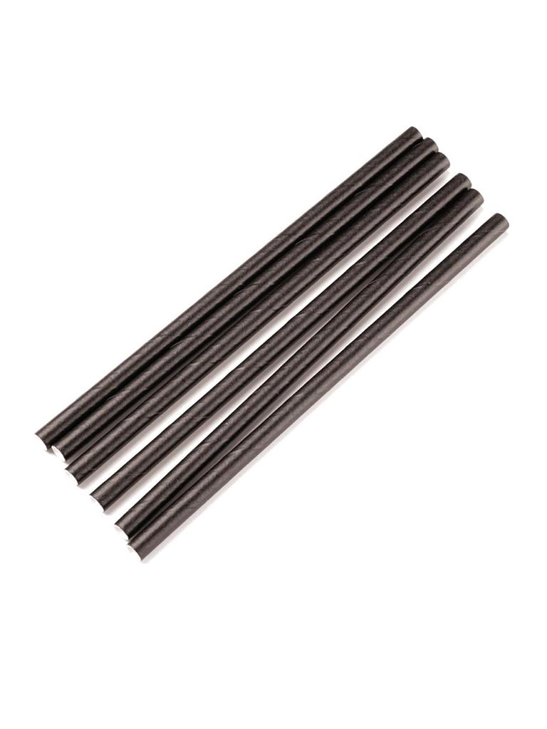 Pailles jetables - Compostables - 250 pièces - Noir - Ø 0,5 x 14 CM - Papier - Fiesta Green - CY080