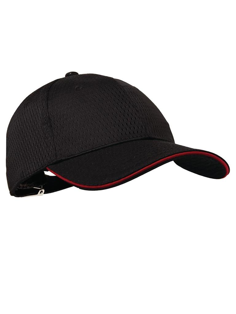 Casquette de baseball - Unisexe - Taille unique - Noir/Rouge - Polyester/Coton - Chef Works - A945