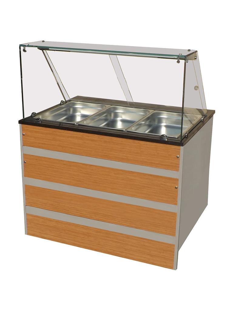 Buffet chaud - 3 x 1/1 GN - H 85/135 x 107 x 80 CM - Poignée combi - 7077.0115