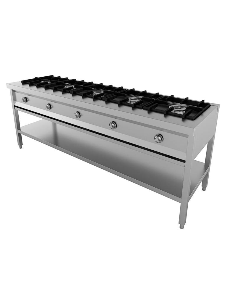 Table à crêpes - 5 Fosses - H 80 x 208 x 60 CM - Combisteel - 7003.0920