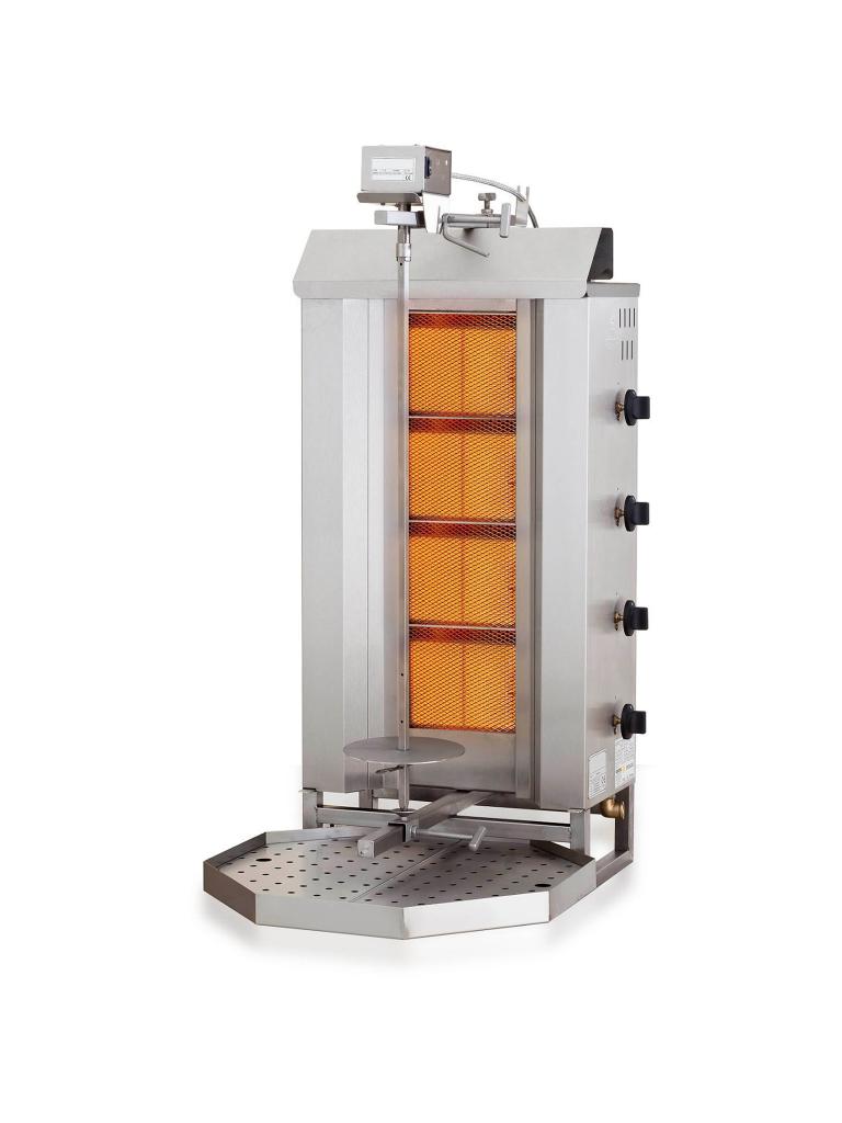 Dönergrill - Gaz - 4 Brûleurs - Moteur dessus - Combisteel - 7049.0010