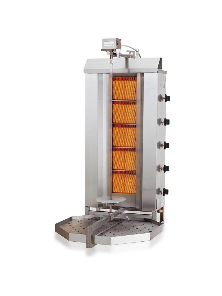 Dönergrill - Gaz - 5 Brûleurs - Moteur dessus - Combisteel - 7049.0015