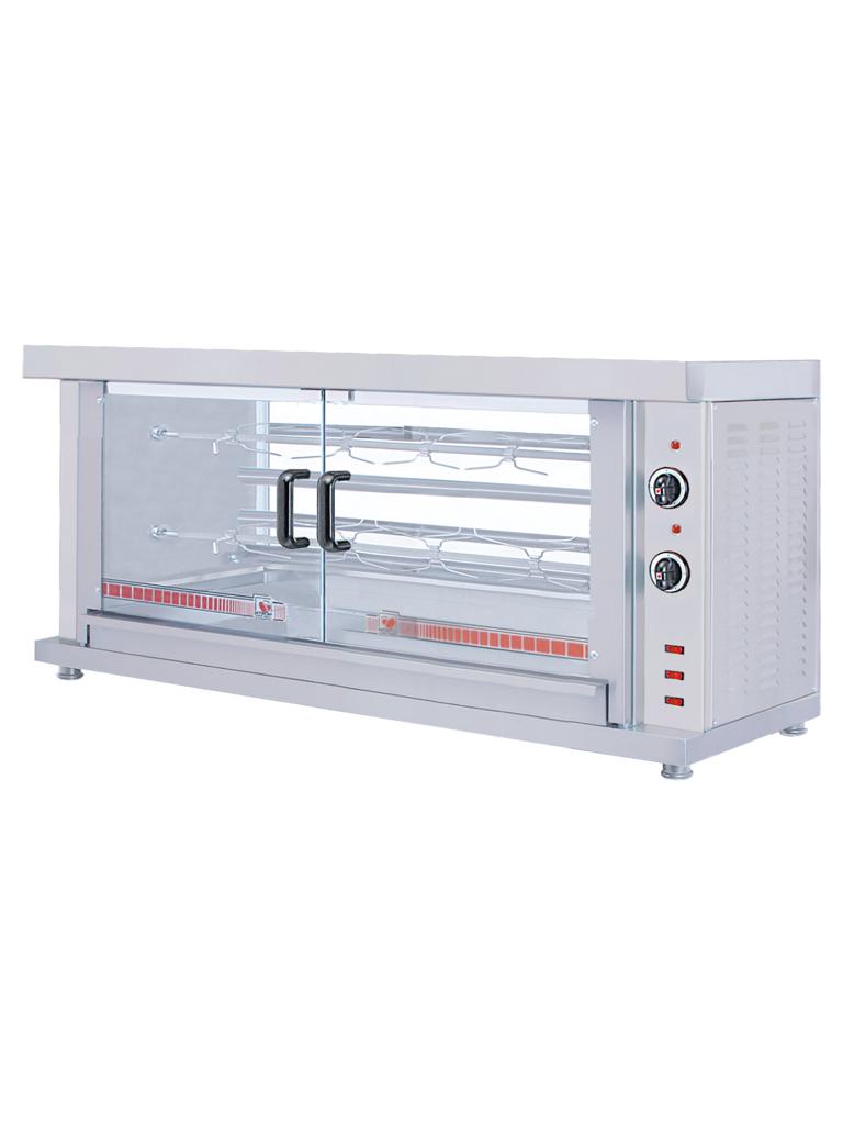 Grill poulet - Electrique - 2 Poulets - H 66 x 132 x 46 CM - 400V - Poignée combi - 7472.0030