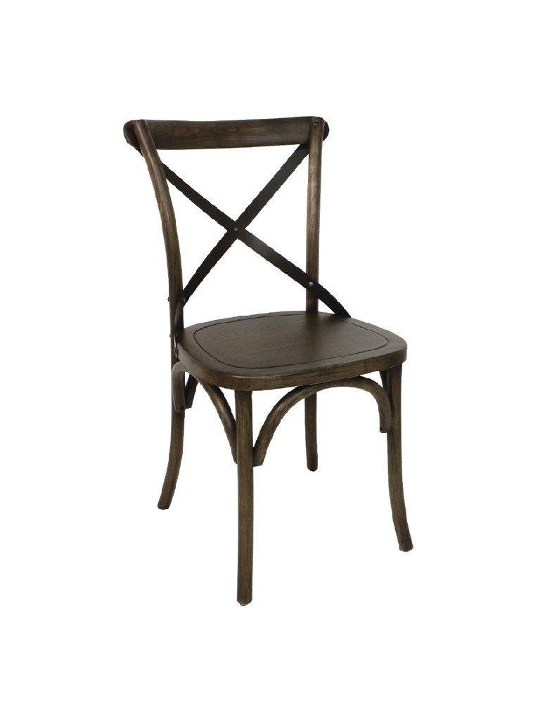 Chaise de restauration - 2 pièces - Noyer - H 88 x 46 x 54 CM - Bois - Bolero - GG658