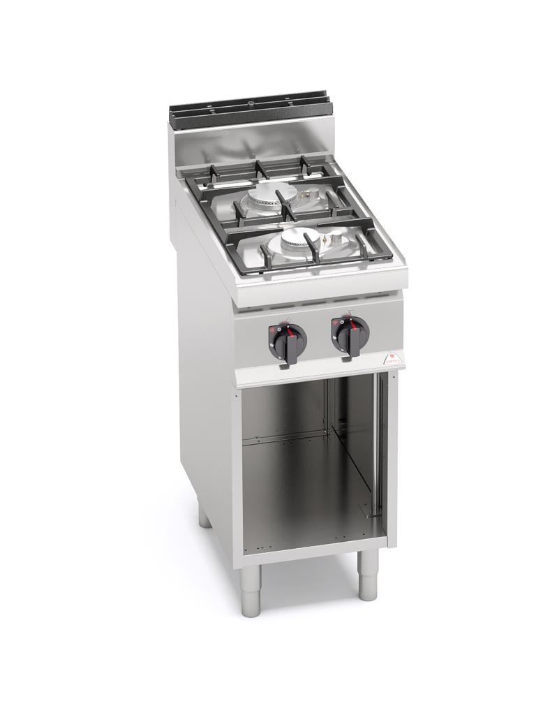 Cuisinière à gaz pour restauration - 2 brûleurs - Eco power - Berto's - G7F2MPW