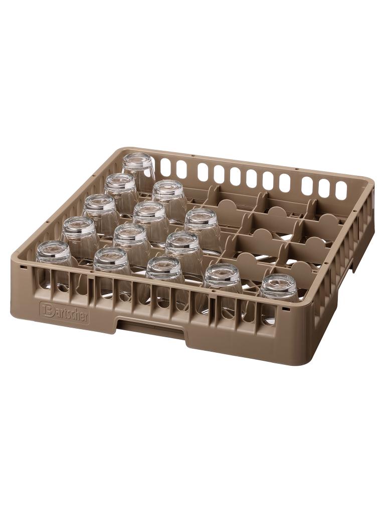 Panier lave-vaisselle pour verrerie - 16 compartiments - 50 x 50 x 10 cm - Bartscher - 5325