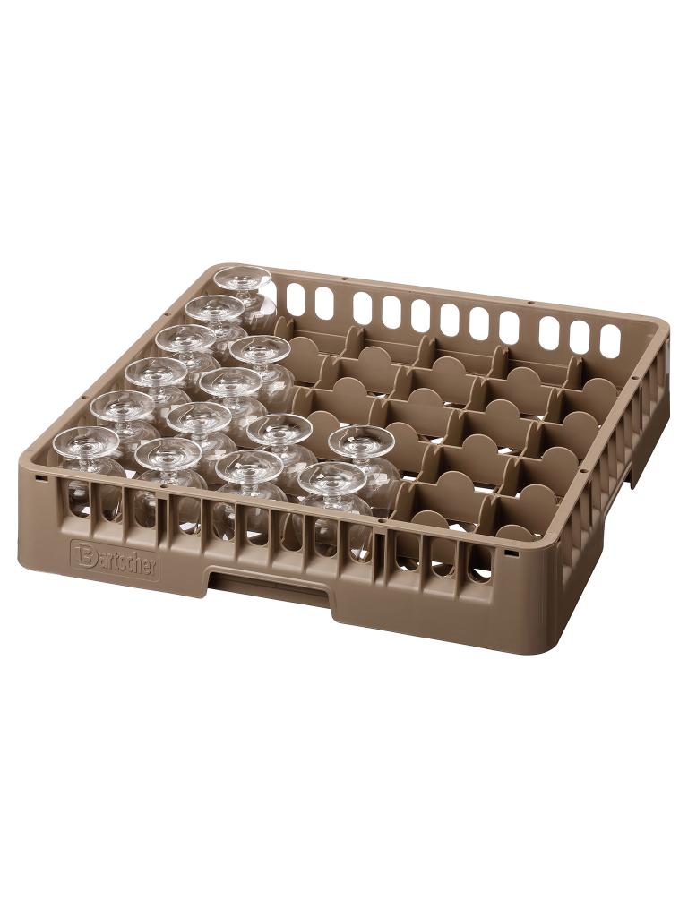 Panier lave-vaisselle pour verrerie - 36 compartiments - 50 x 50 x 10 cm - Bartscher - 5336