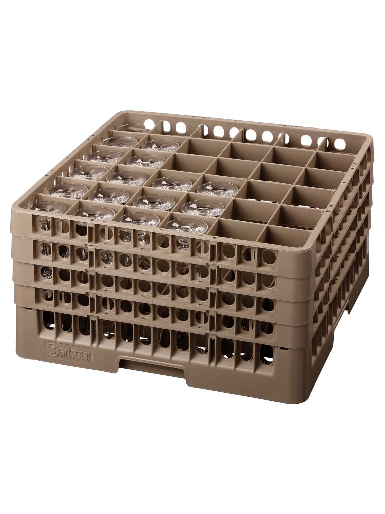 Panier lave-vaisselle pour verrerie - 36 compartiments - 50 x 50 x 26,6 cm - Bartscher - 5341