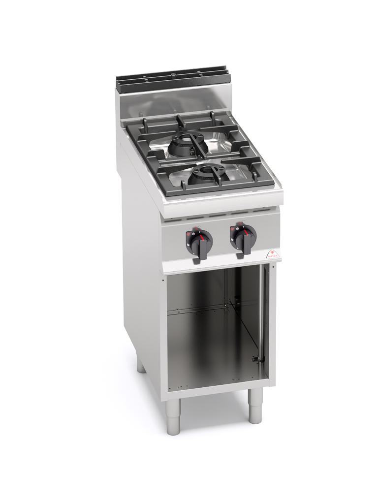 Cuisinière à gaz pour restauration - 4 feux - Forte puissance - Berto's - G7F2MP