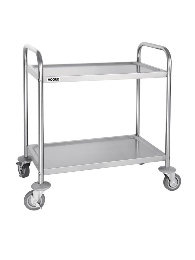 Chariot de service - 2 niveaux - Petit - H 82,5 x 71 x 40,5 CM - Inox - Vogue - F996