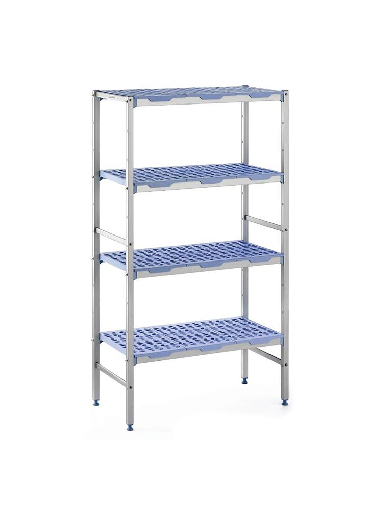Rack Line - 4 étagères - H 175 x 40 CM - Aluminium/Polypropylène - Tournus