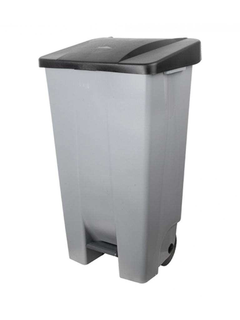 Poubelle à pédale - H 87,5 x 51 x 42,5 CM - 5,43 KG - Gris - 120 Litres - Denox - 600062