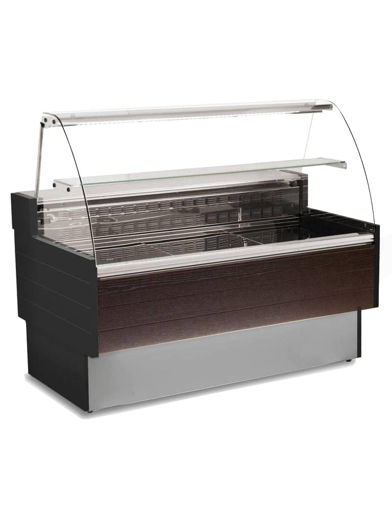 Comptoir réfrigéré Ultimo - 200 CM - Vitrine galbée - 540W - 230V - Noir - G-Line