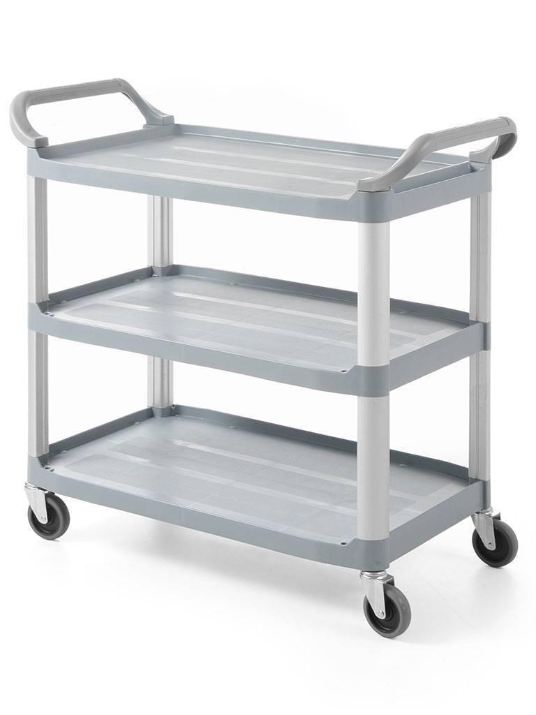 Chariot de service en plastique - 3 plateaux - amovible - G-Line