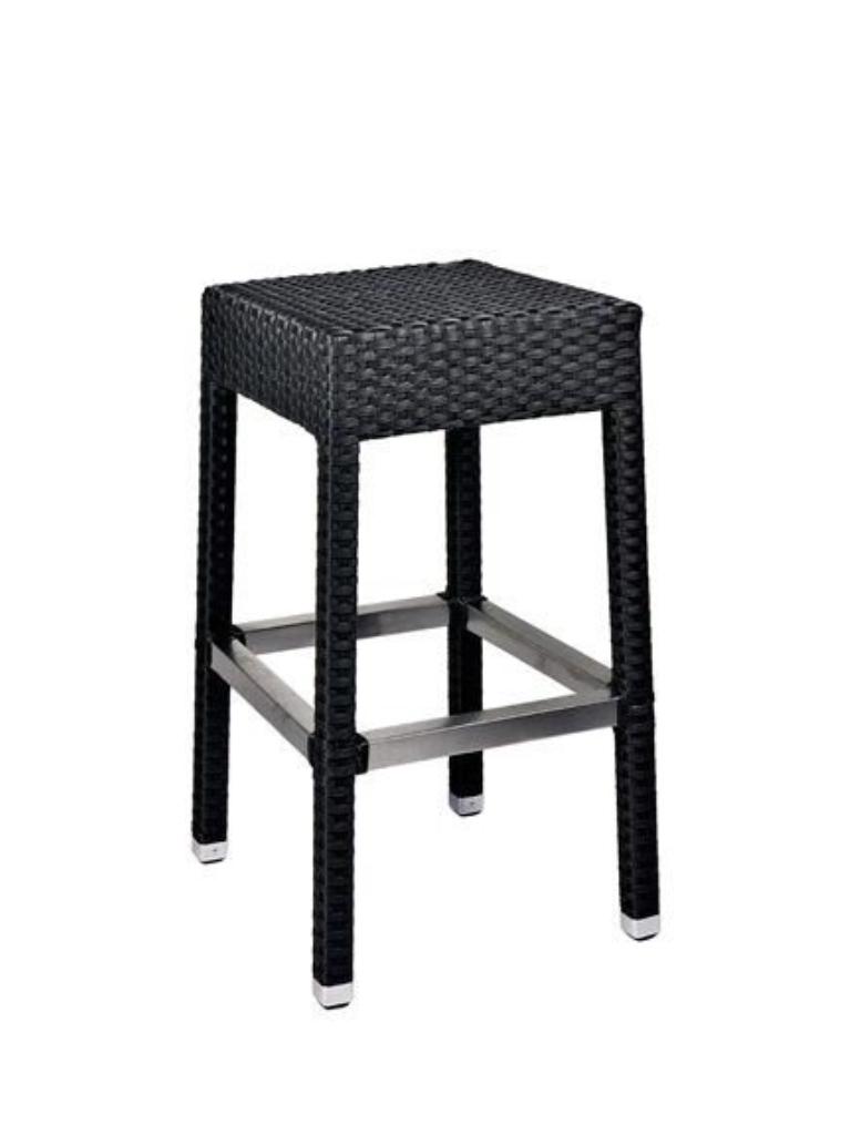 Tabouret de Bar Terrasse - Mezza - Noir - Tissage Plat - G-Line