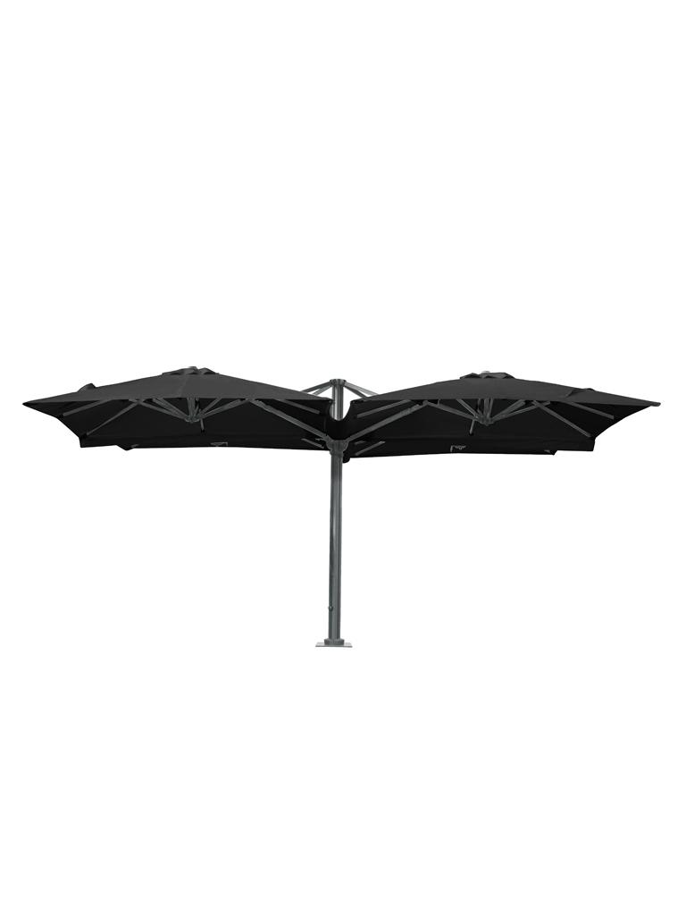 Parasol de restauration - 4 parties - Incl. Housse de protection - 4 fois 250 x 250 CM - Noir - G-Line