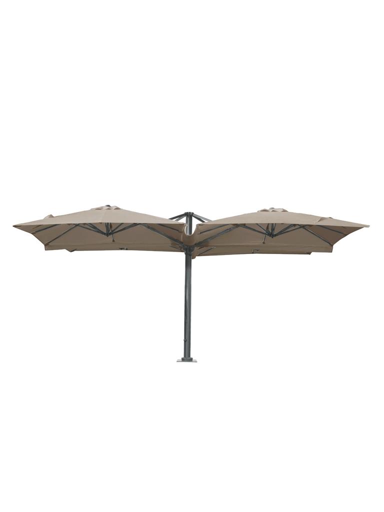 Parasol de restauration - 4 parties - Incl. Housse de protection - 4 fois 250 x 250 CM - Taupe - G-Line