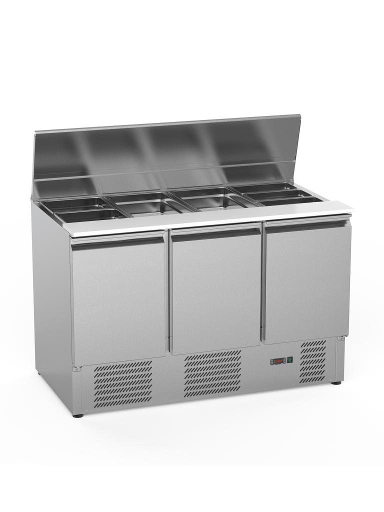 Saladette - 3 portes - H 87,5 x 136,5 x 70 CM - 368 Litre - Inox - G-Line