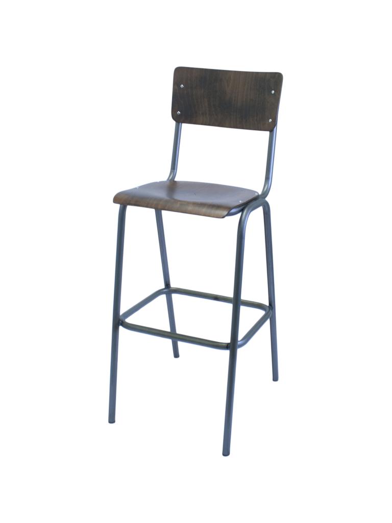 Tabouret de bar - Old School - Métal Vintage - Bois - G-Line