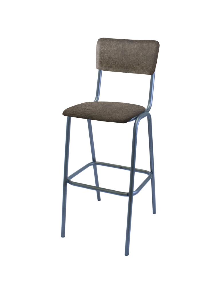 Tabouret de bar - Old School - Métal Vintage - PU Anthracite - G-Line