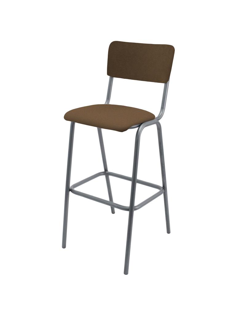 Tabouret de Bar - Old School - Métal Vintage - Velours Marron - G-Line