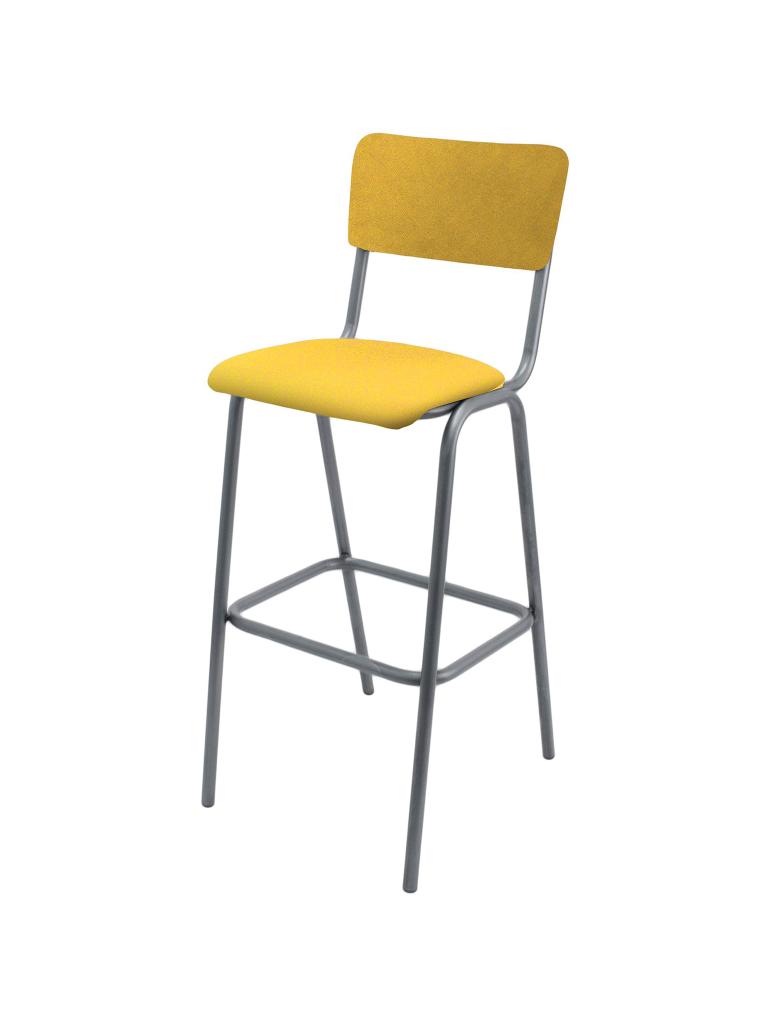 Tabouret de Bar - Old School - Métal Vintage - Velours Doré - G-Line