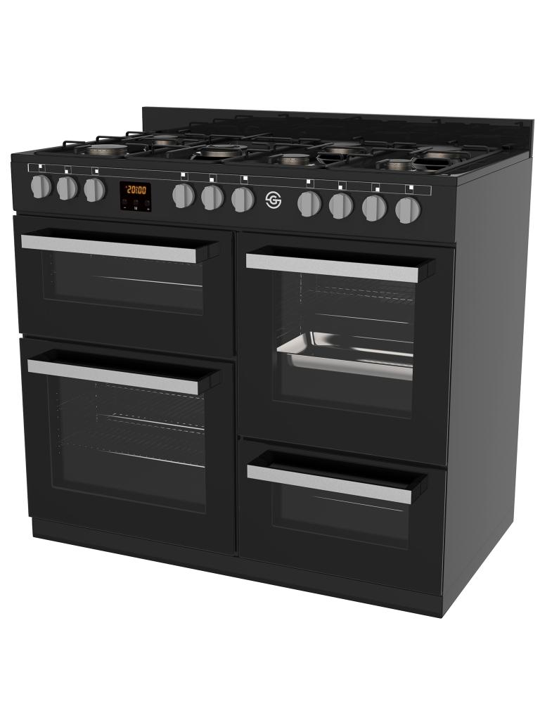 Cuisinière à gaz - 7 feux - H 90 x 100 x 60 CM - Noir - G-Line