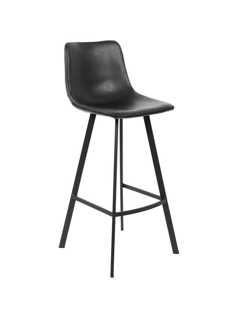 Tabouret de bar Restauration - Lambino - Cuir PU / Acier - Gris - G-Line