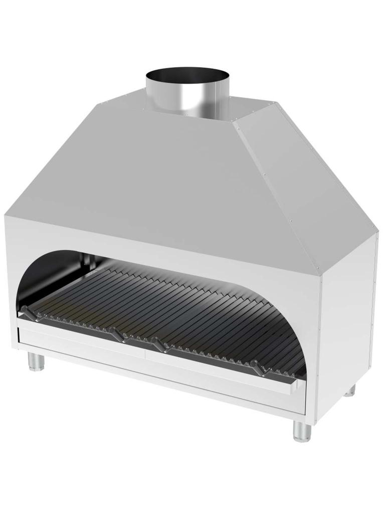 Barbecue à charbon - Modèle de table - H 120 x 130 x 53 CM - Hotte aspirante - Inox - G-Line