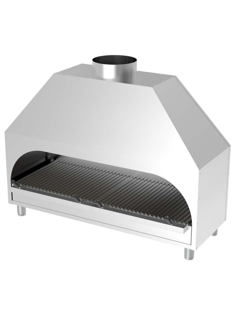 Barbecue à charbon - Modèle de table - H 120 x 150 x 53 CM - Hotte aspirante - Inox - G-Line