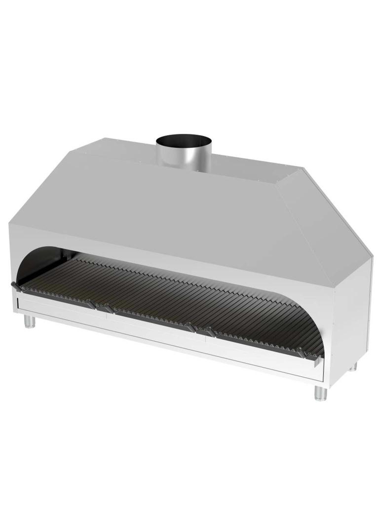 Barbecue à charbon - Modèle de table - H 120 x 170 x 53 CM - Hotte aspirante - Inox - G-Line
