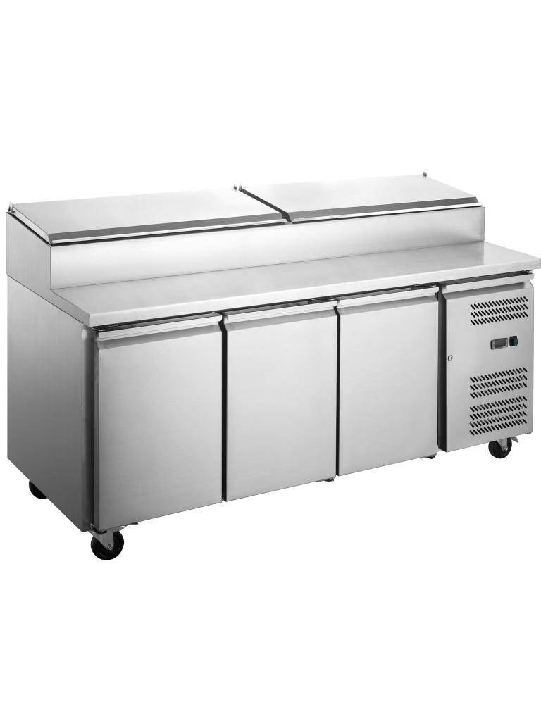 Table frigorifique - 3 portes - Conception fixe -10 x 1/3 GN - Inox - G-Line