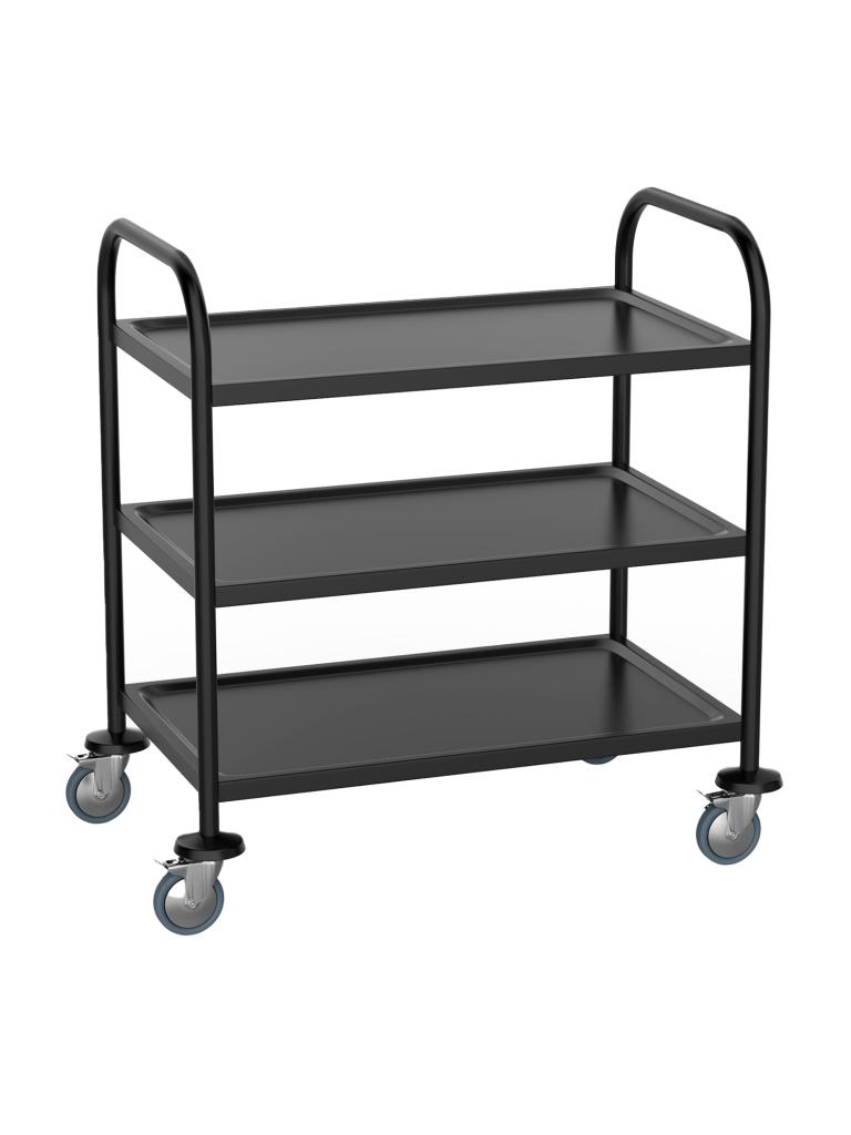 Chariot de service - Inox - Noir - 3 étages - G-Line
