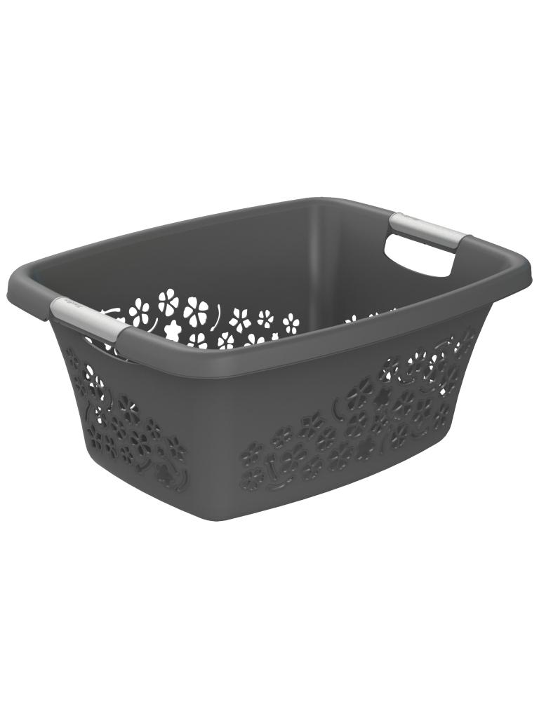 Panier à linge - H 26,2 x 49 x 65 CM - Plastique - Rotho - Fleurs - 534058