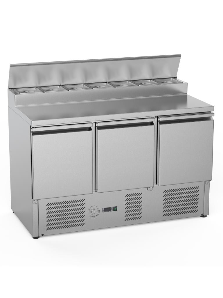Saladette - 3 portes - H 97 x 136,5 x 70 CM - 368 Litre - Inox - G-Line