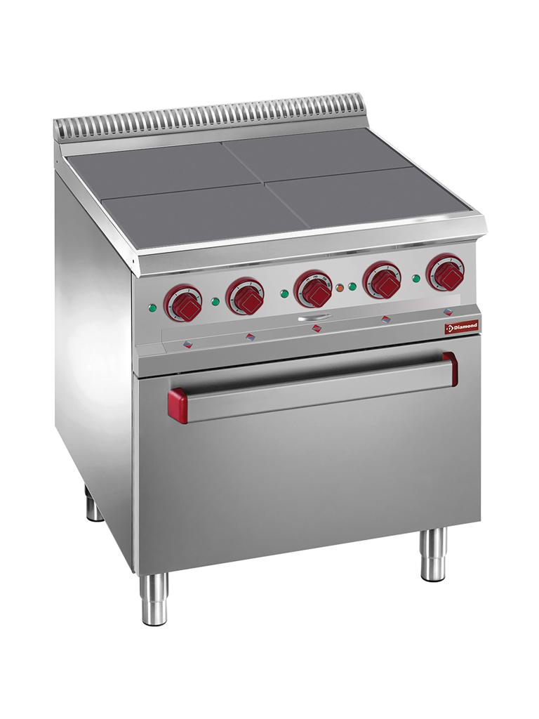 Cuisinière - Electrique - Avec four - 4 Plaques - 30x30 CM - Diamant - E7/4SPFV7