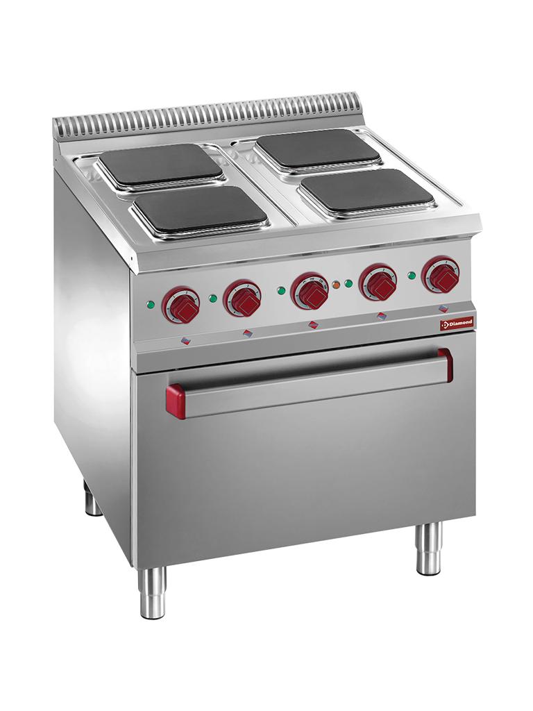 Cuisinière - Electrique - Avec four - 4 Plaques - Diamant - E7/4PQF7