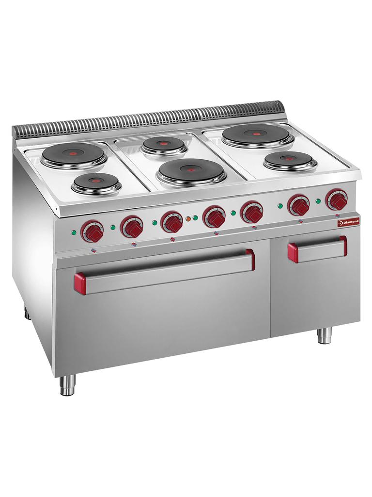 Cuisinière - Electrique - Avec Four Convection - 6 Plaques - Ø15/22 CM - Diamant - E7/6PFA11